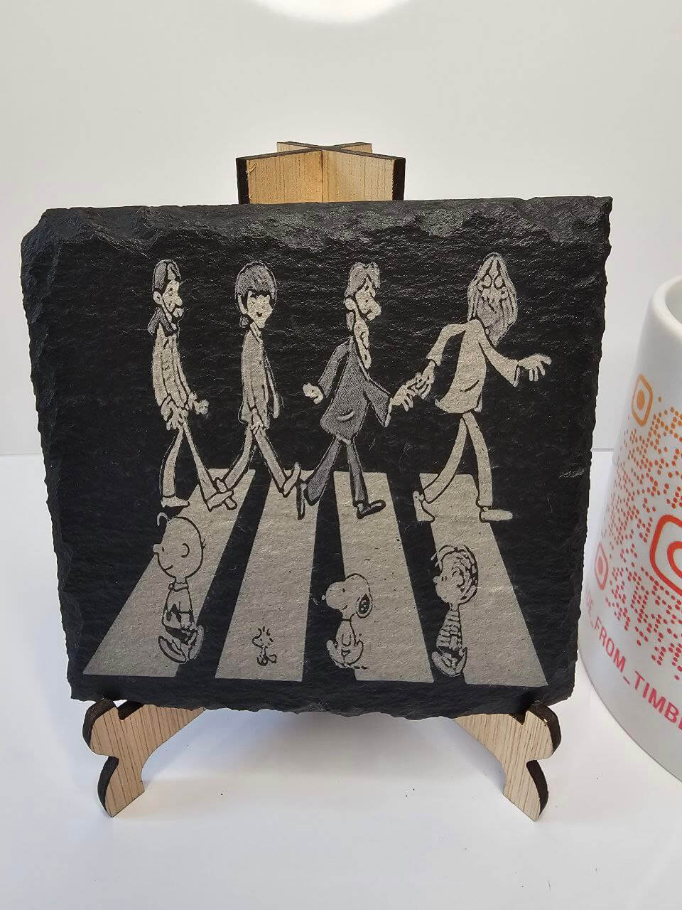Slate Abbey Road Cartoon Engraved Slate Coasters | Handmade