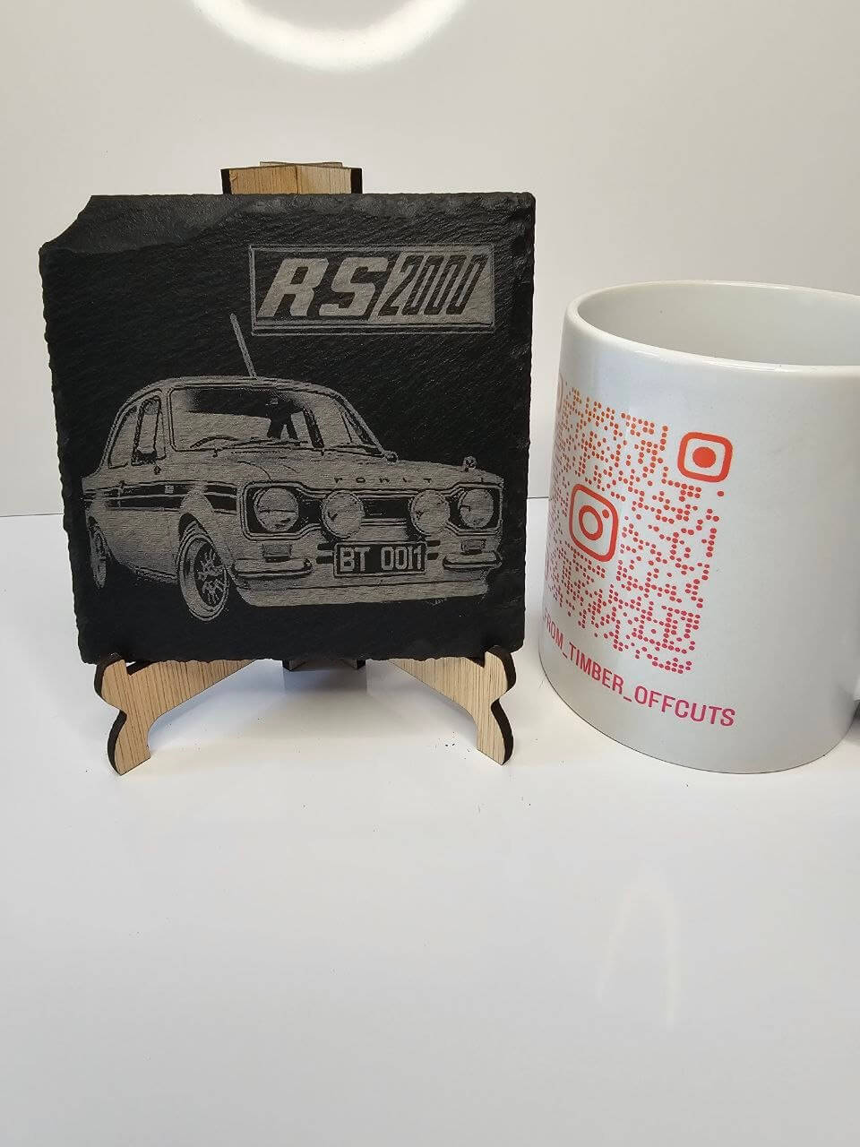 Slate Ford Escort RS2000 Engraved Slate Coasters
