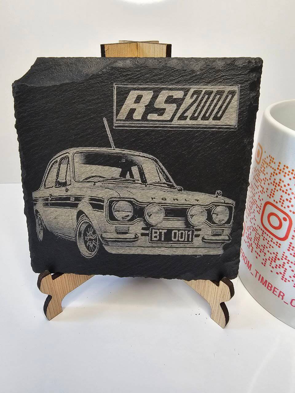 Slate Ford Escort RS2000 Engraved Slate Coasters