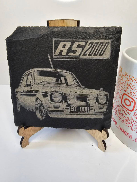 Slate Ford Escort RS2000 Engraved Slate Coasters