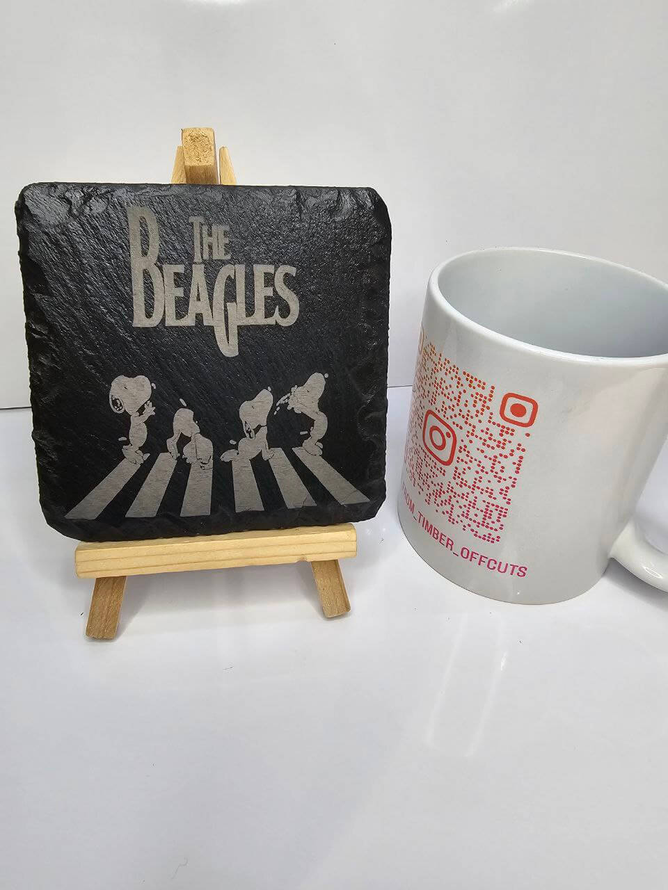 slate The Beagles Slate Coaster – Funny Dog Parody Abbey Road Design
