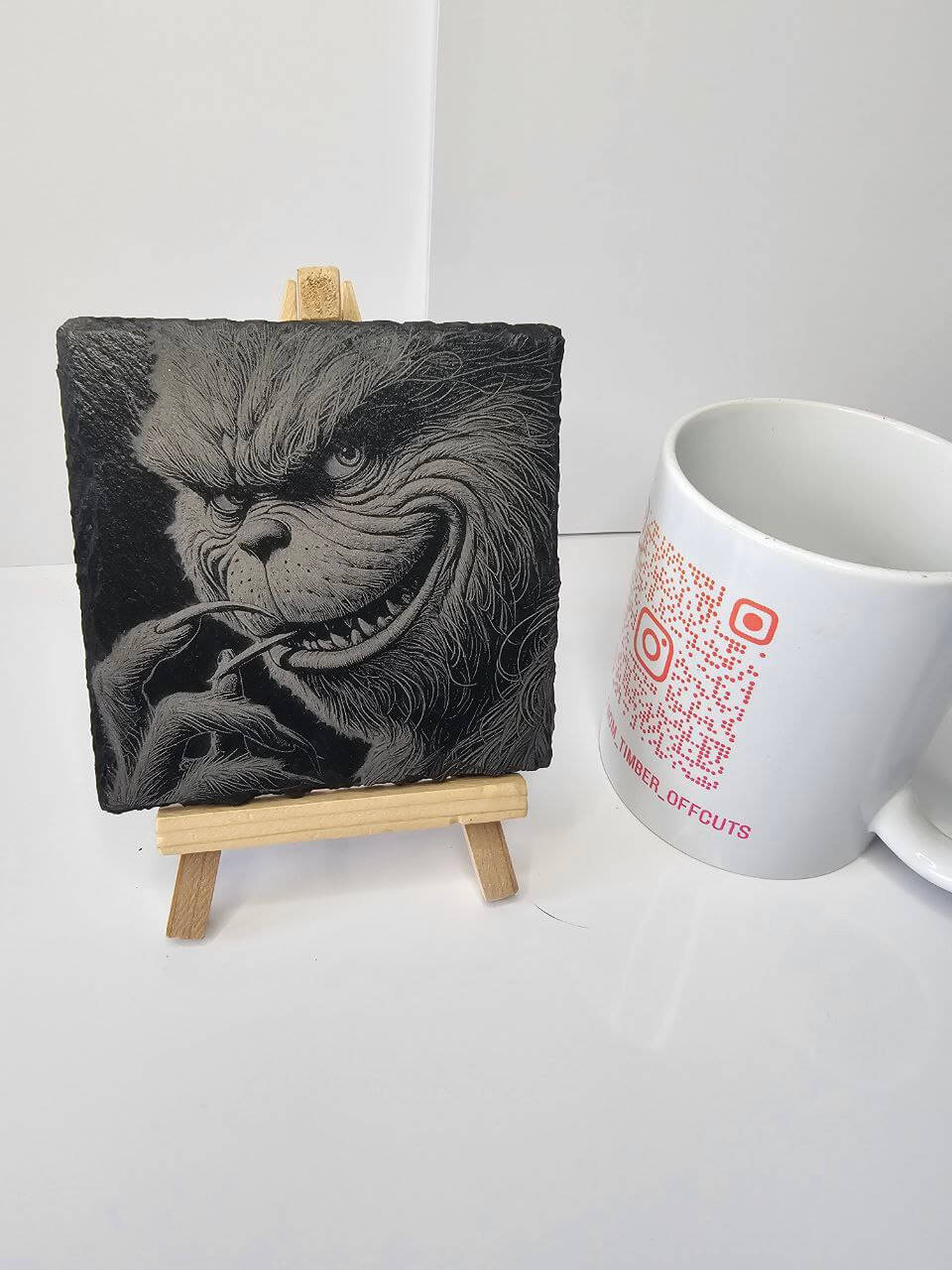 slate The Grumpy Grinch – Engraved Slate Coaster | 10cm x 10cm |
