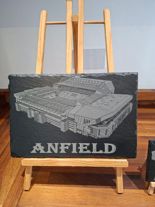 Anfield Stadium Slate Engraving  30cm x 20cm