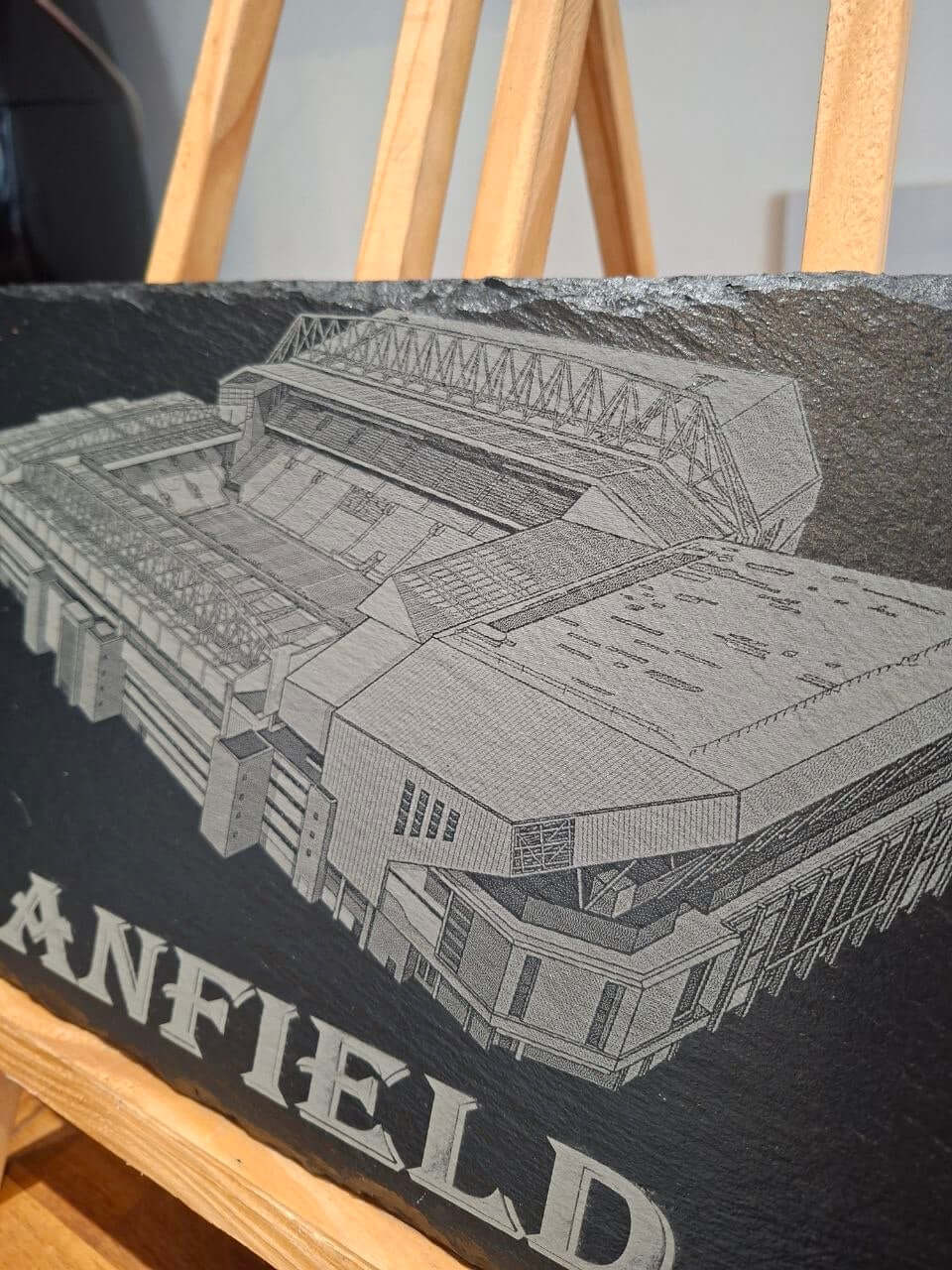Anfield Stadium Slate Engraving  30cm x 20cm