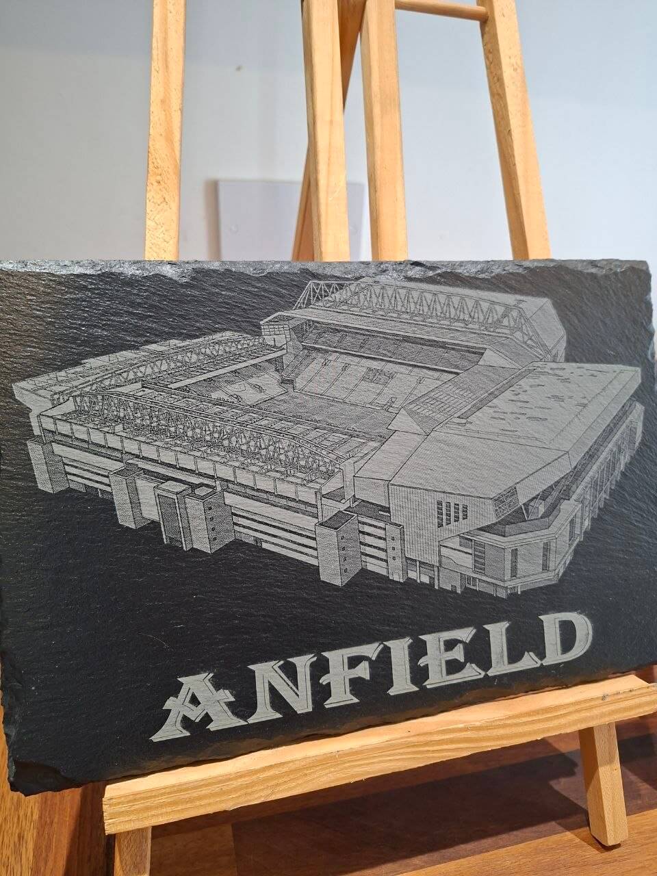 Anfield Stadium Slate Engraving  30cm x 20cm